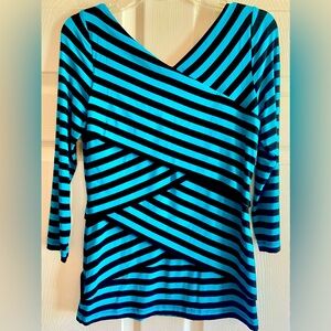 Vince Camuto 3/4 sleeve striped layered top (S)